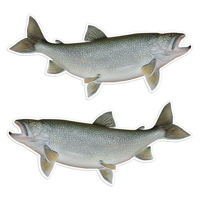 Lake Trout 14 inch stickers left and right facing.