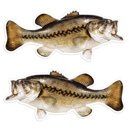 Largemouth Bass 8 inch stickers left and right facing.