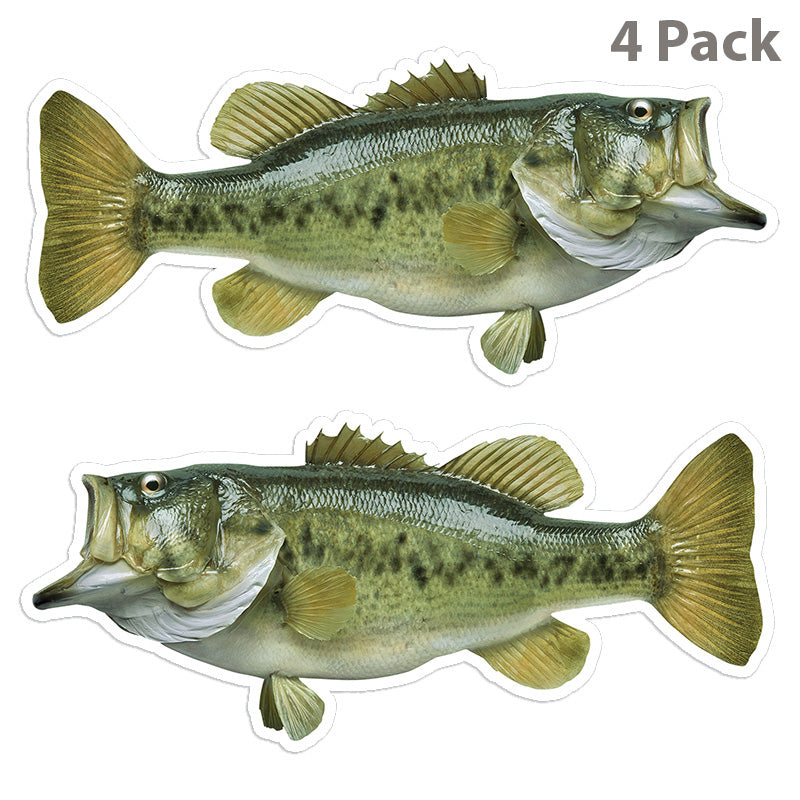 Largemouth Bass 8 inch 4 sticker pack.
