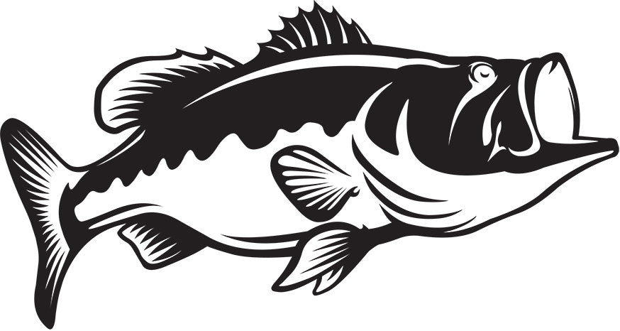 Largemouth Bass decals right facing x 2.