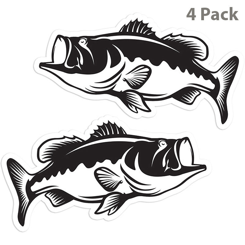 Largemouth Bass 5 inch 4 sticker pack.