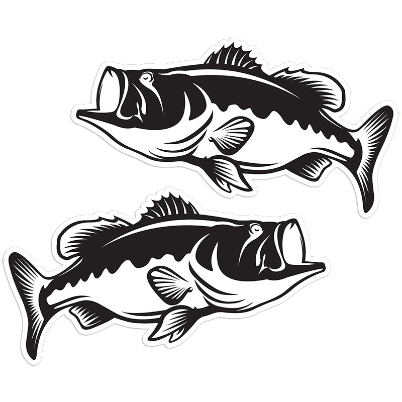 Largemouth Bass 8 inch stickers left and right facing.