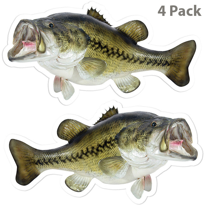 Largemouth Bass 5 inch 4 sticker pack.
