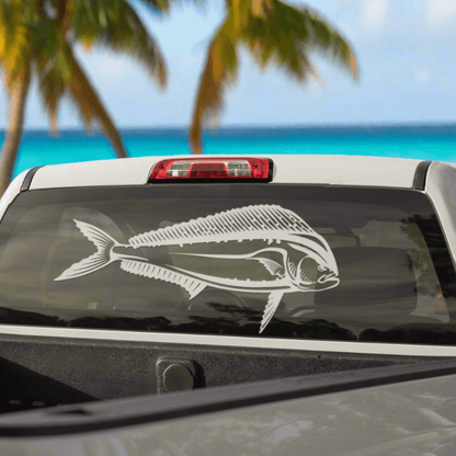 Mahi Mahi fishing decal for truck, white vinyl fish sticker, perfect for car or boat, weatherproof and marine grade quality