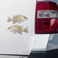 Mangrove Snapper stickers on a truck.
