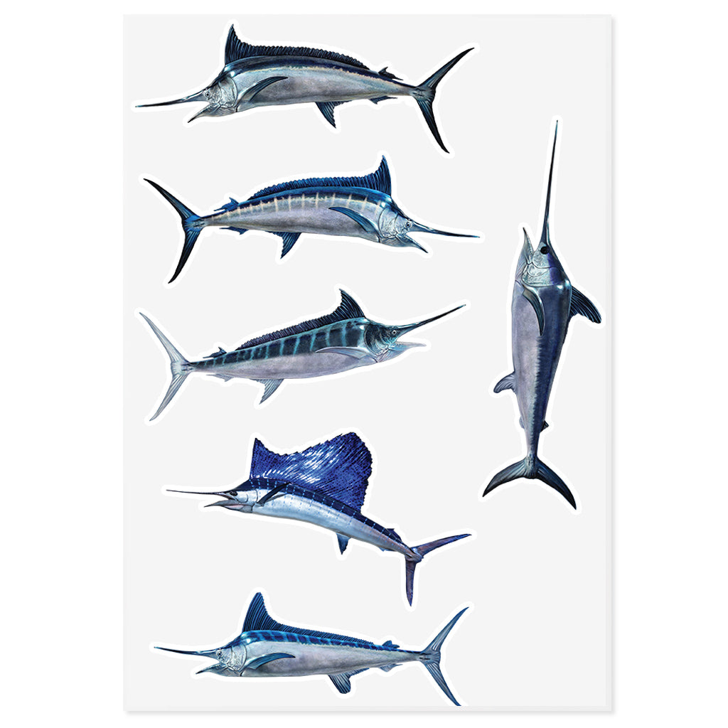 Marlins, Swordfish and Sailfish | Sticker Sheet | 10"x14"