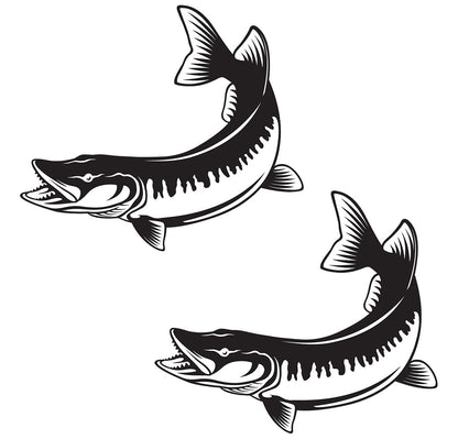 Muskellunge, Muskie decal left facing.
