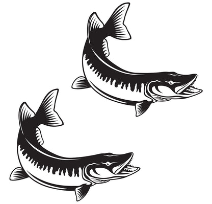 Muskellunge, Muskie decal right facing.