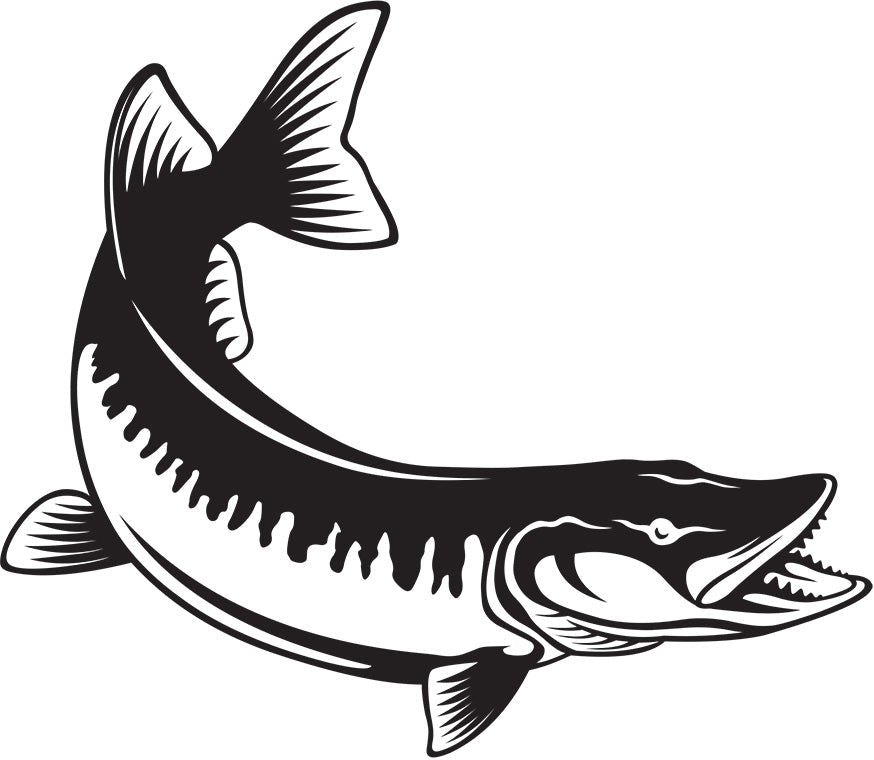 Muskellunge, Muskie decals right facing x 2.