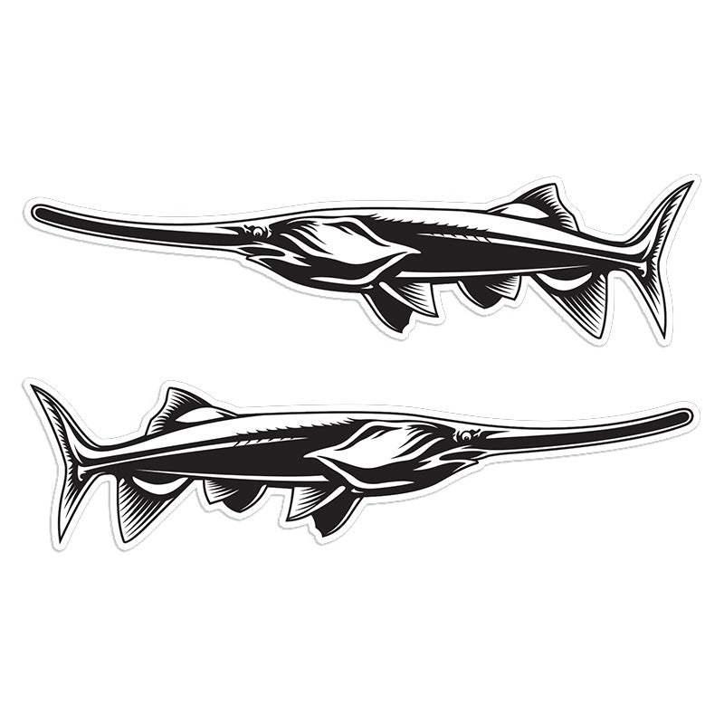 Paddlefish 14 inch stickers left and right facing.