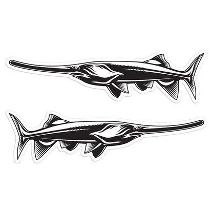 Paddlefish 8 inch stickers left and right facing.