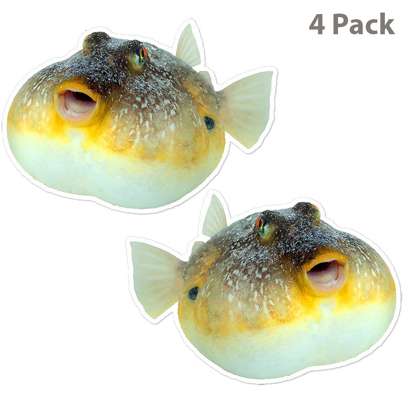 Pufferfish 8 inch stickers 4 pack.