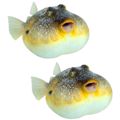 Two pufferfish wall decals for fish enthusiasts.