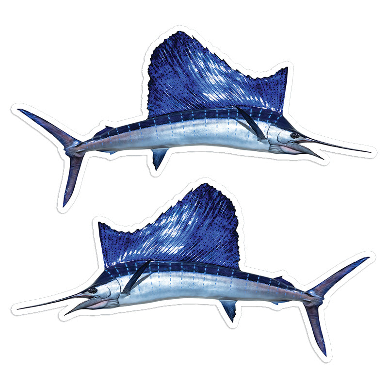 Sailfish 8 inch stickers left and right facing.