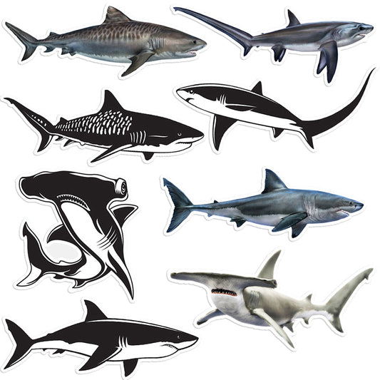 Shark stickers, mixed species.