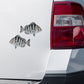 Sheepshead stickers on a white truck.