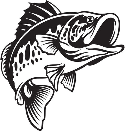 Smallmouth Bass decal right facing.