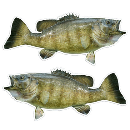 Smallmouth Bass 14 inch stickers left and right facing.