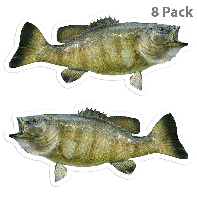 Smallmouth Bass 5 inch 8 sticker pack.