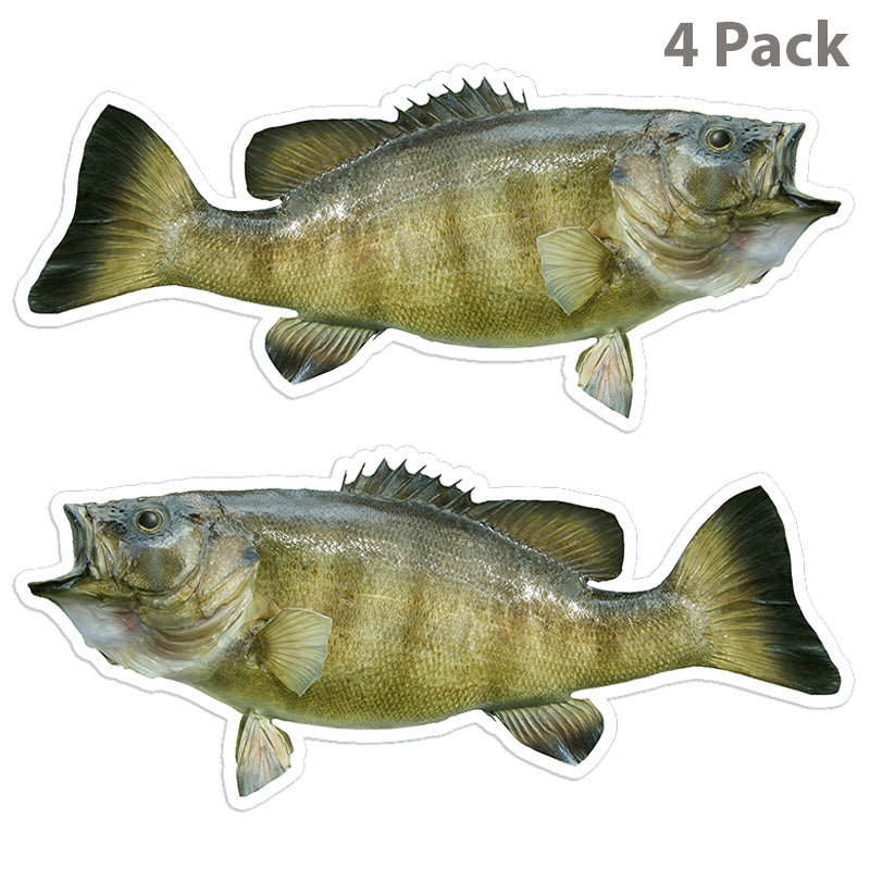 Smallmouth Bass 8 inch 4 sticker pack.