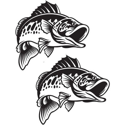 Customizable Smallmouth Bass fishing decals for cars, available in sizes 14" to 70", perfect for any vehicle.