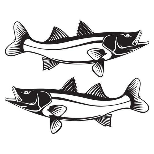 Snook wall decal set, fully customizable with size and text options, perfect fish wall decals for bedroom decor from 40"-70".