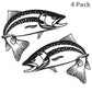 Trout 12 inch stickers 4 pack.