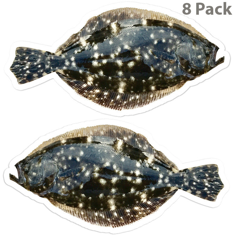 Summer Flounder Fluke 5 inch 8 sticker pack.