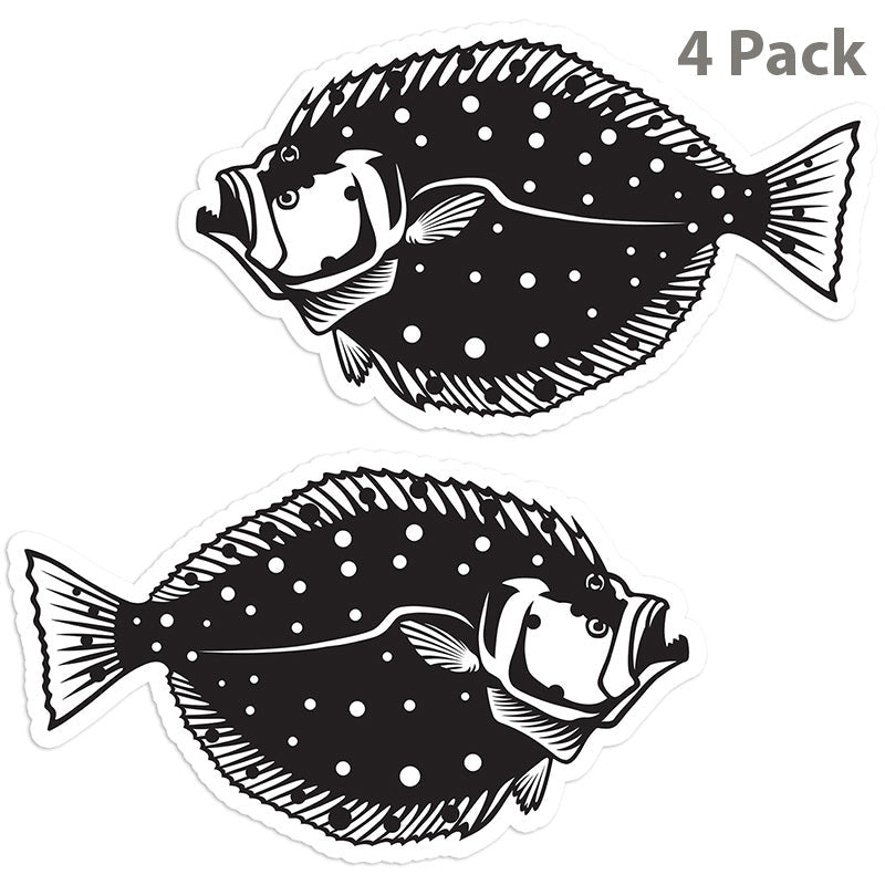 Summer Flounder Fluke 5 inch 4 sticker pack.