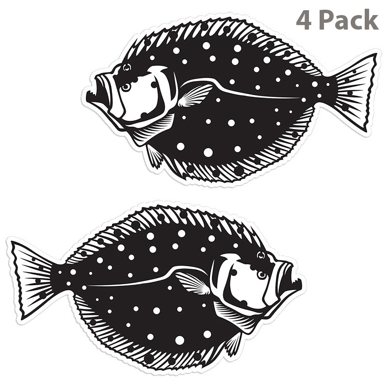Summer Flounder Fluke 8 inch 4 sticker pack.