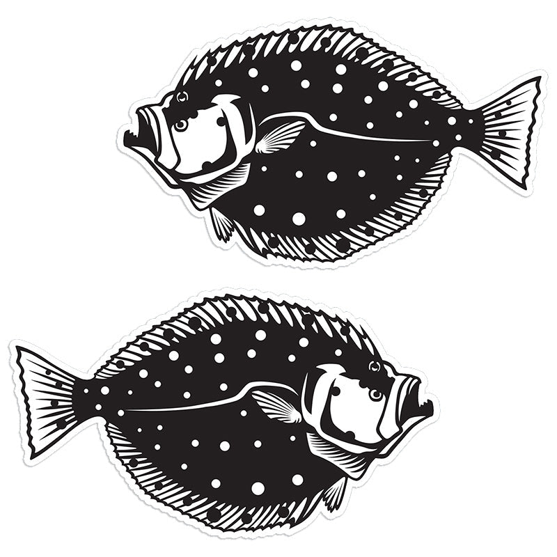 Summer Flounder Fluke 8 inch stickers left and right facing.