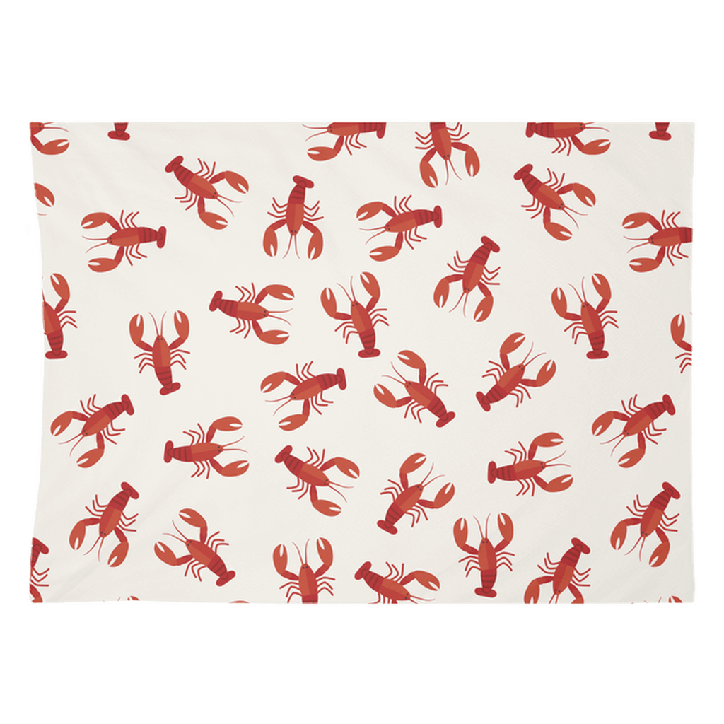 Red crawfish pattern wall tapestry for fish décor enthusiasts