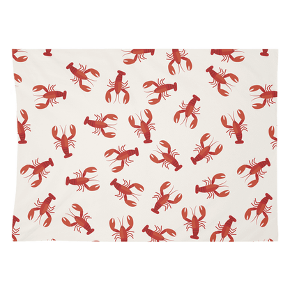 Red crawfish pattern wall tapestry for fish décor enthusiasts