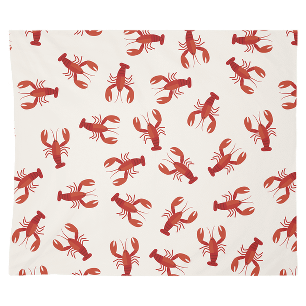 Crawfish crayfish wall tapestry with vibrant red design, perfect fish wall art decor for a stylish space.