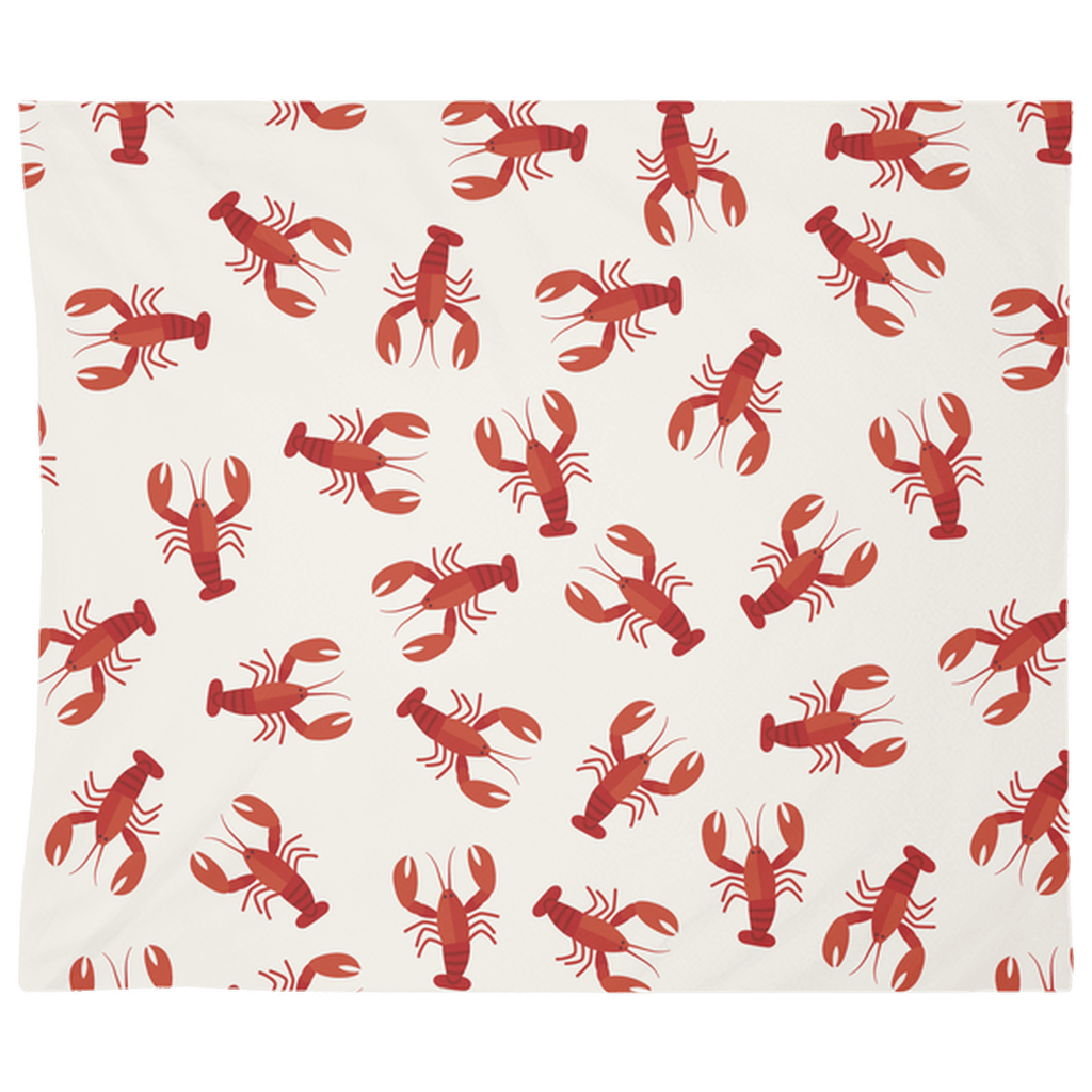 Crawfish Crayfish wall tapestry with red lobster pattern, perfect fish décor for any room.