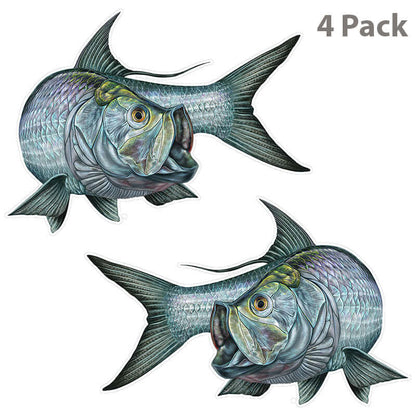 Tarpon stickers 13.5 inch, 4 pack.