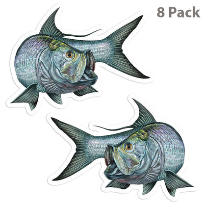 Tarpon stickers 5 inch, 8 pack.