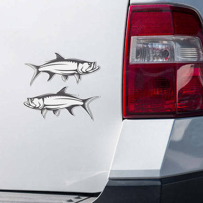 Tarpon stickers on a white truck.