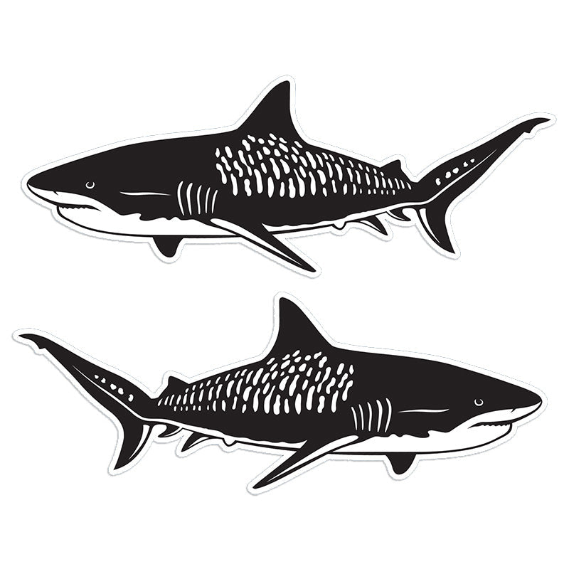 Tiger Shark 14 inch stickers left and right facing.