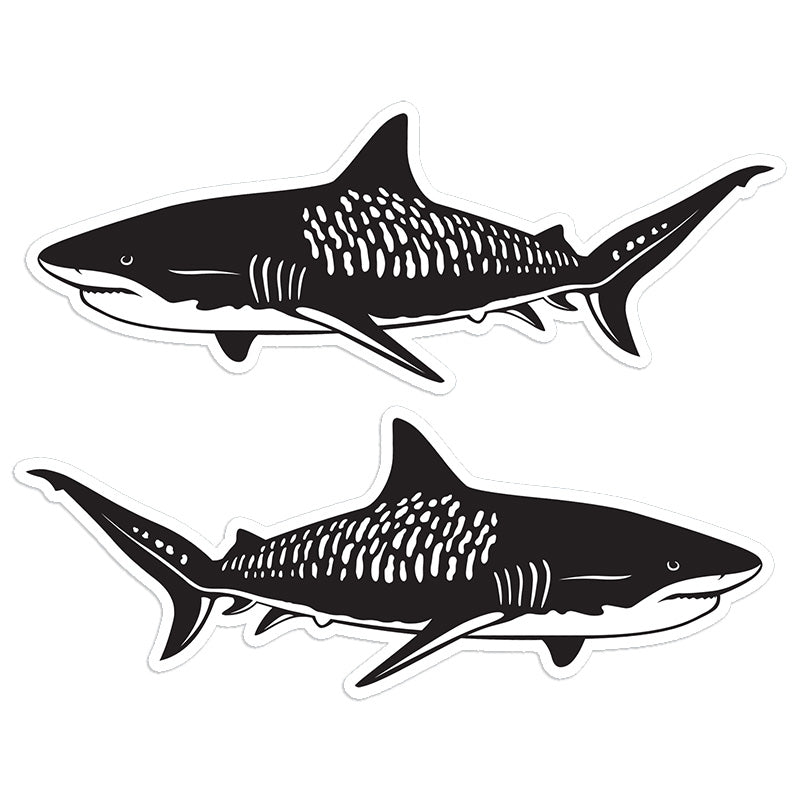 Tiger Shark 8 inch stickers left and right facing.