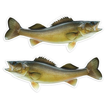 Walleye 8 inch stickers left and right facing.