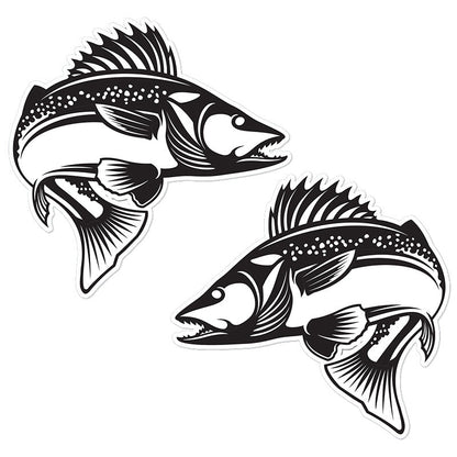 Walleye stickers 9 inch, left and right facing.
