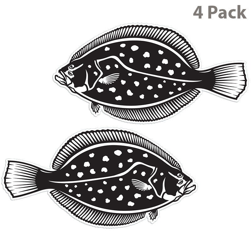 Winter Flounder 14 inch 4 sticker pack.