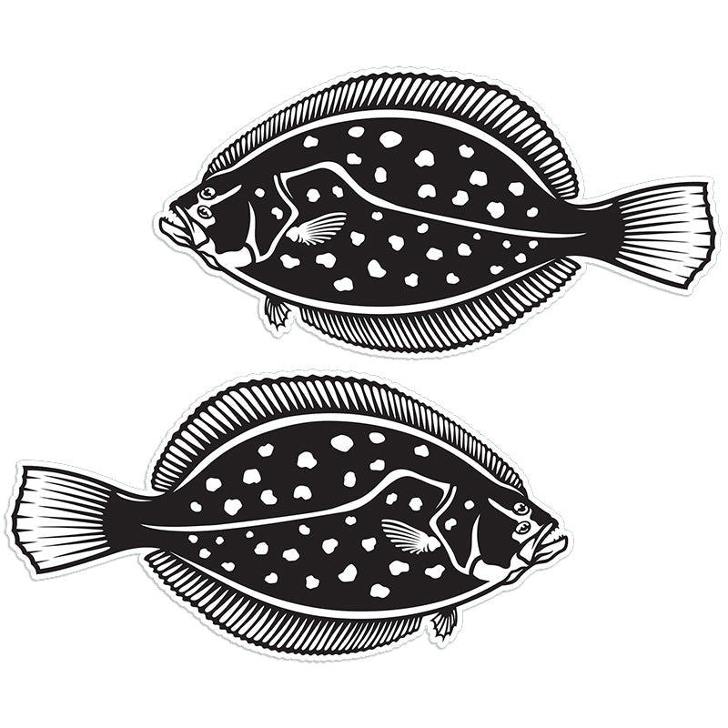 Winter Flounder 14 inch stickers left and right facing.