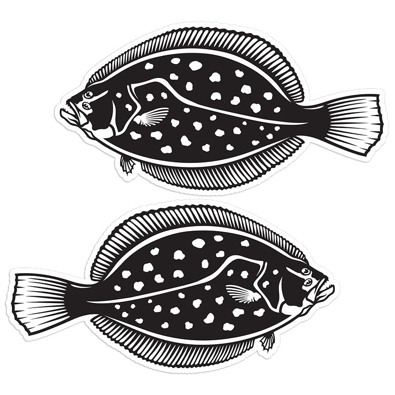 Winter Flounder 8 inch stickers left and right facing.