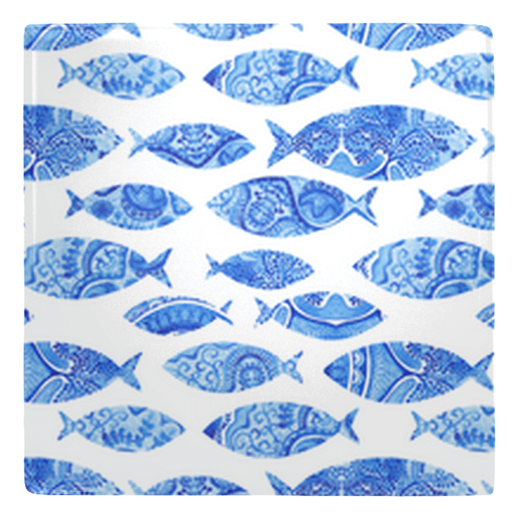 Blue fish décor design showcasing intricate patterns for a touch of oceanic charm. Perfect for decorating your fridge.