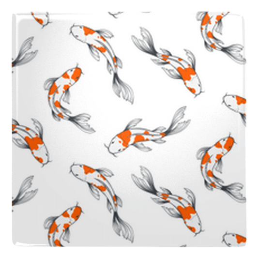 White koi fish metal magnets for fish décor in home or office.