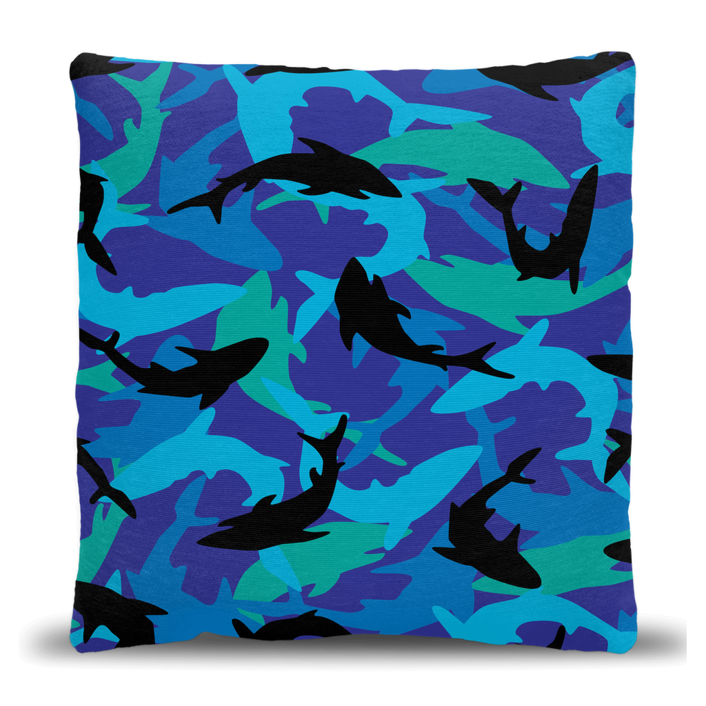 Reef Sharks Pattern Woven Pillow