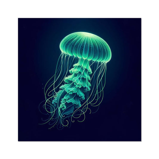 Glowing Green Jellyfish | Poster