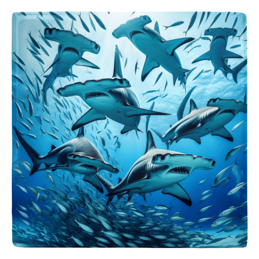 "Sharks feeding frenzy metal magnets for fun kitchen décor"